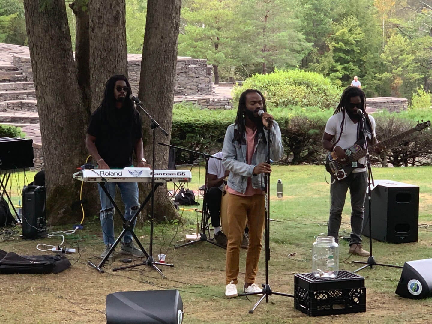 A band performing at Opus 40