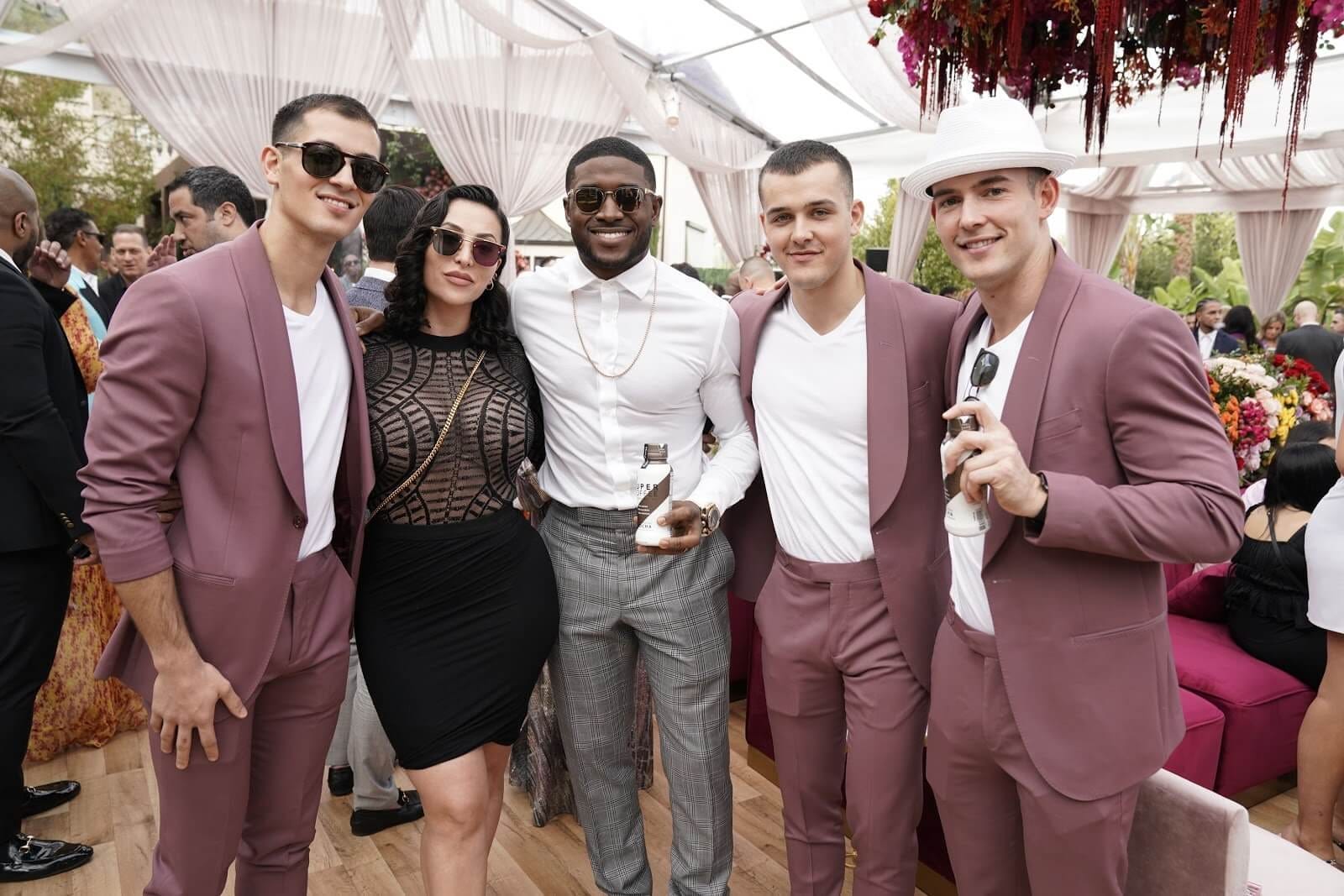 The DeCicco Brothers with Reggie Bush at the 2020 Roc Nation Brunch