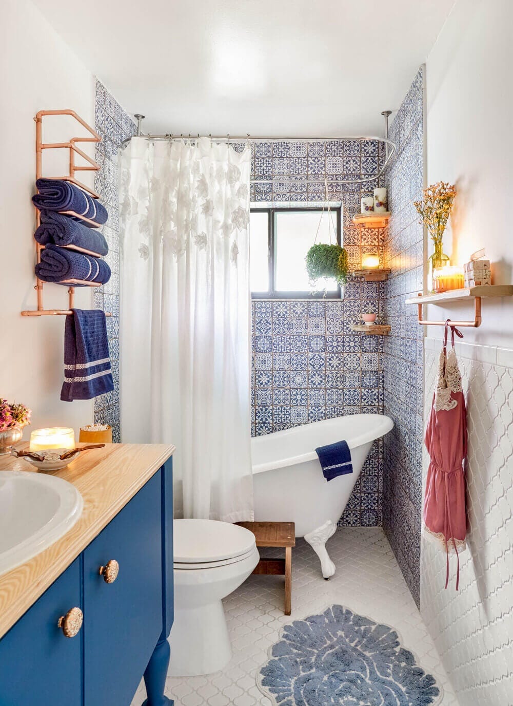 A vibrant bathroom shot by Rikki Snyder