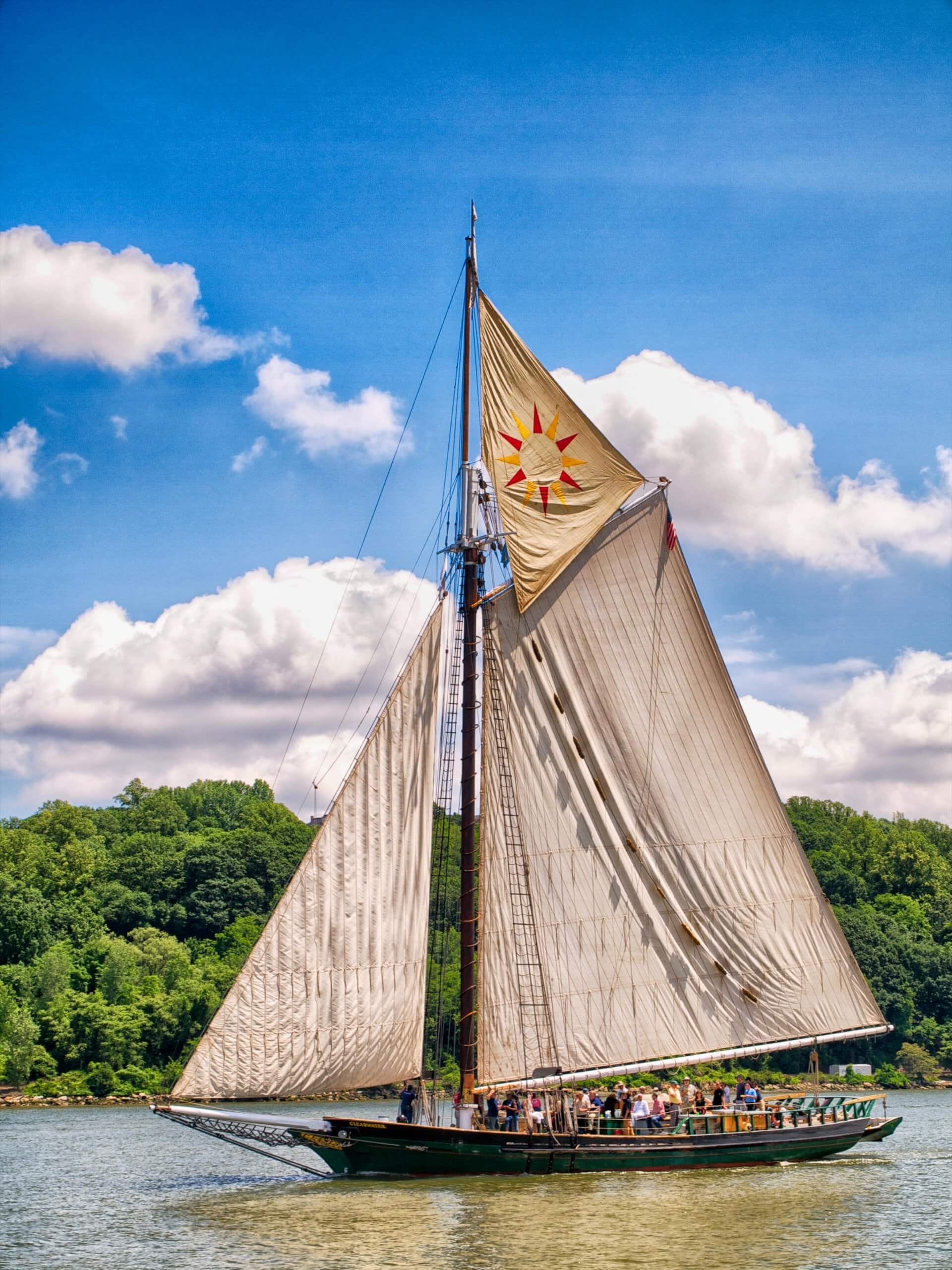 The Sloop Clearwater along the Hudson