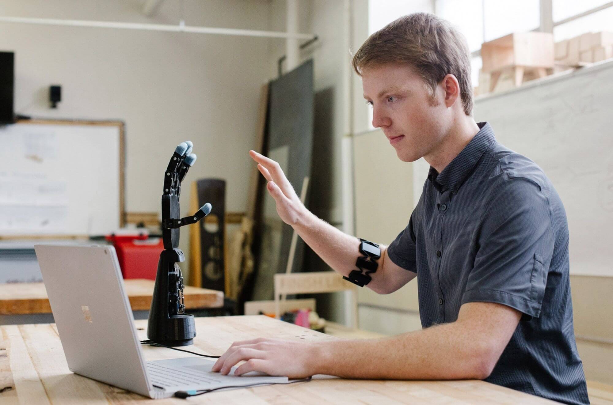 Easton LaChappelle with one of his prosthetic inventions